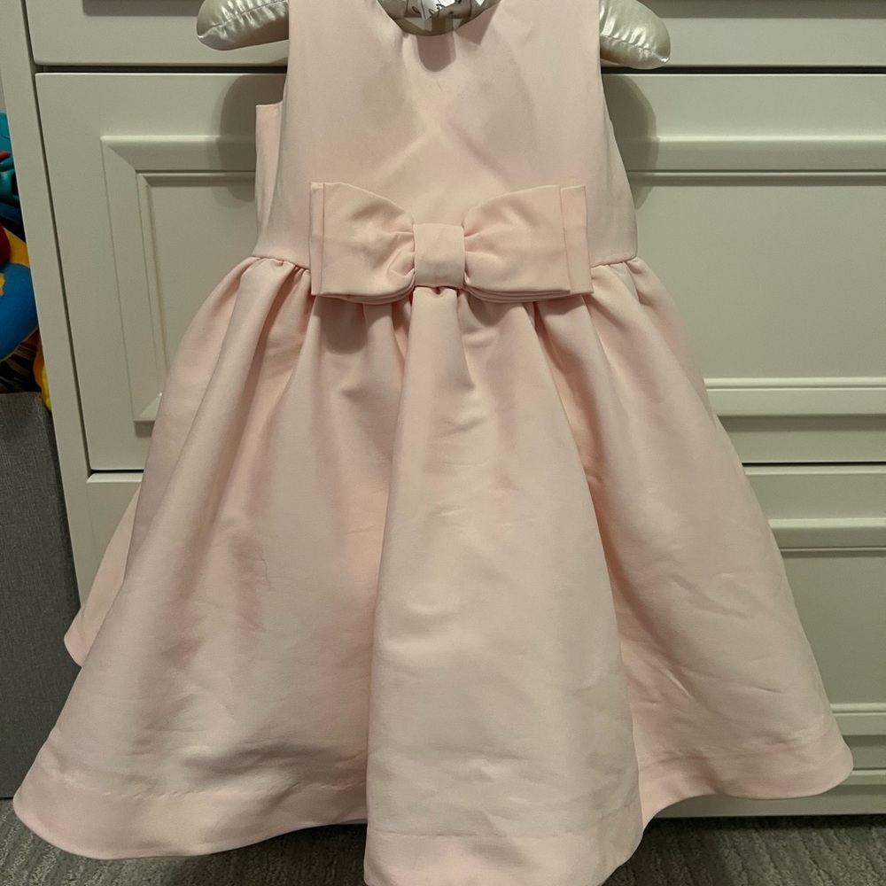 Janie and Jack Pale Pink Satin Bow-Front Formal Dress